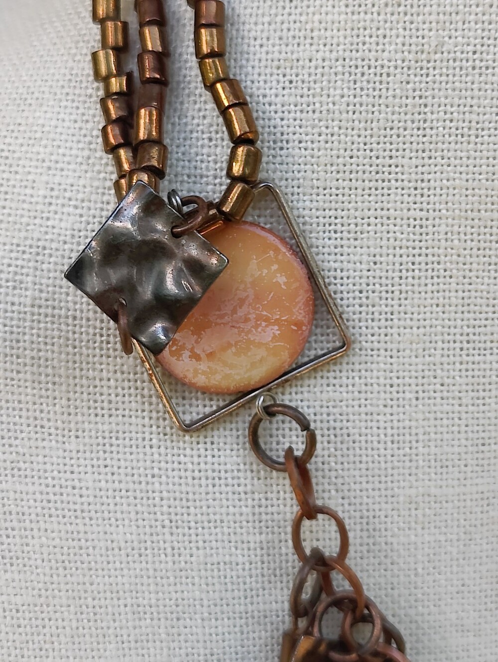 Vintage Artisan Made Copper Boho Style Necklace - Picture 3 of 5